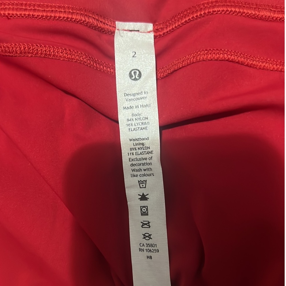 LULULEMON FAST AND FREE High Ride Tight 25” RED - Picture 5 of 5